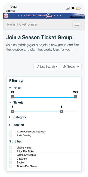 Example of the seating and tickets for a New Orleans Pelicans home game